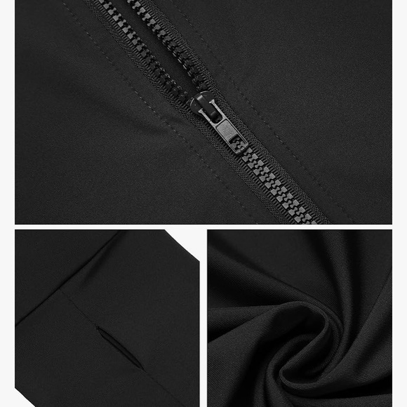 Black Hoodie plus size Zipper Sweatshirt - Picture 5 of 7